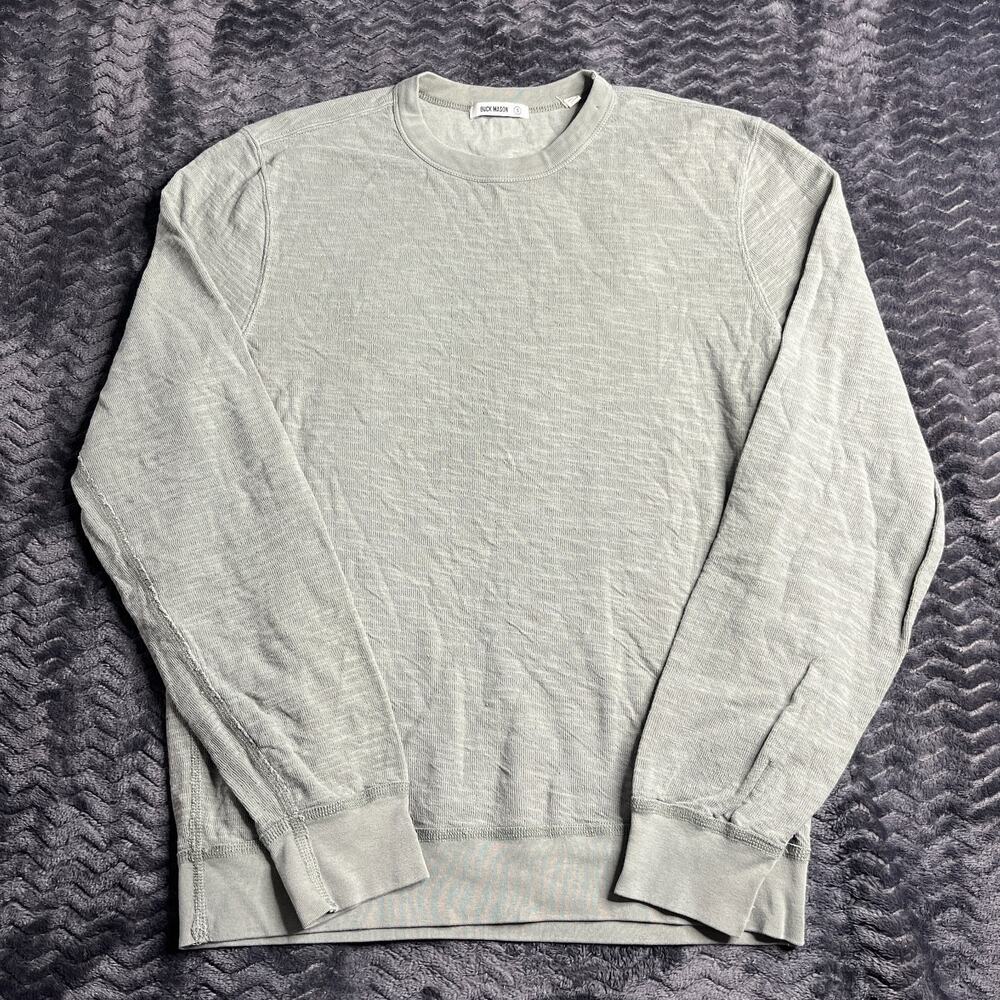 Buck Mason Sweater Mens S Green Long Sleeve Cotton Blend Comfort